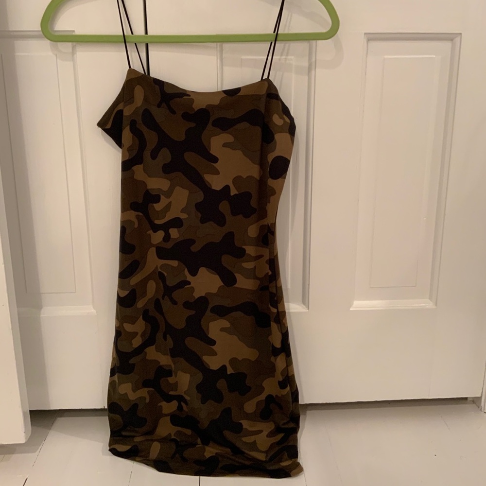 Never worn camo polyester dress